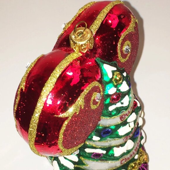 ✨Authentic Christopher Radko Our 1st Christmas TREE HEART Glass Ornament CR Logo - Picture 8 of 9